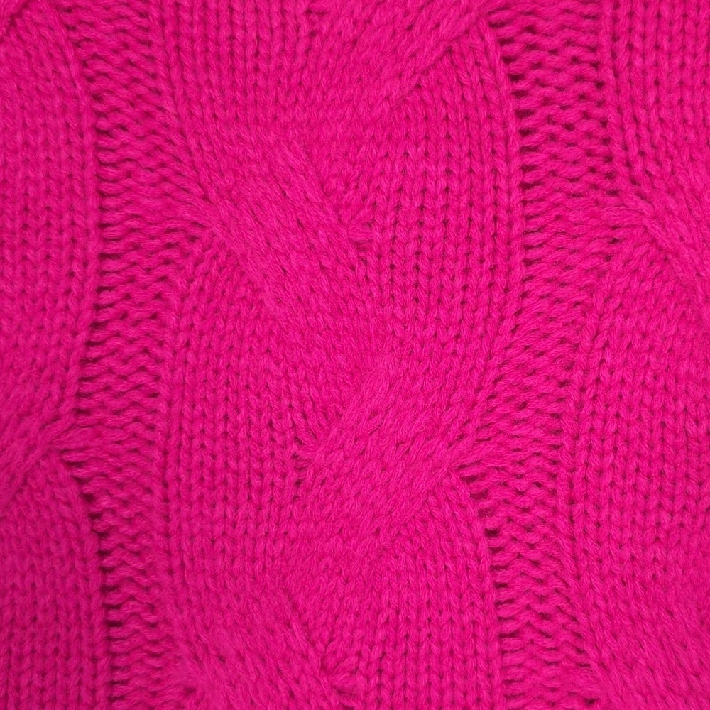 Anthropologie Callahan‎ Size XS Cable Knit Sweater Dress Hot Pink Mini Colorful - Picture 9 of 11